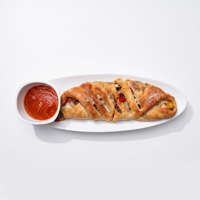 Sausage Pepper & Onion Stromboli.